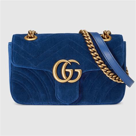 gucci gg marmont velvet mini bag cobalt|what makes Gucci Marmont bag.